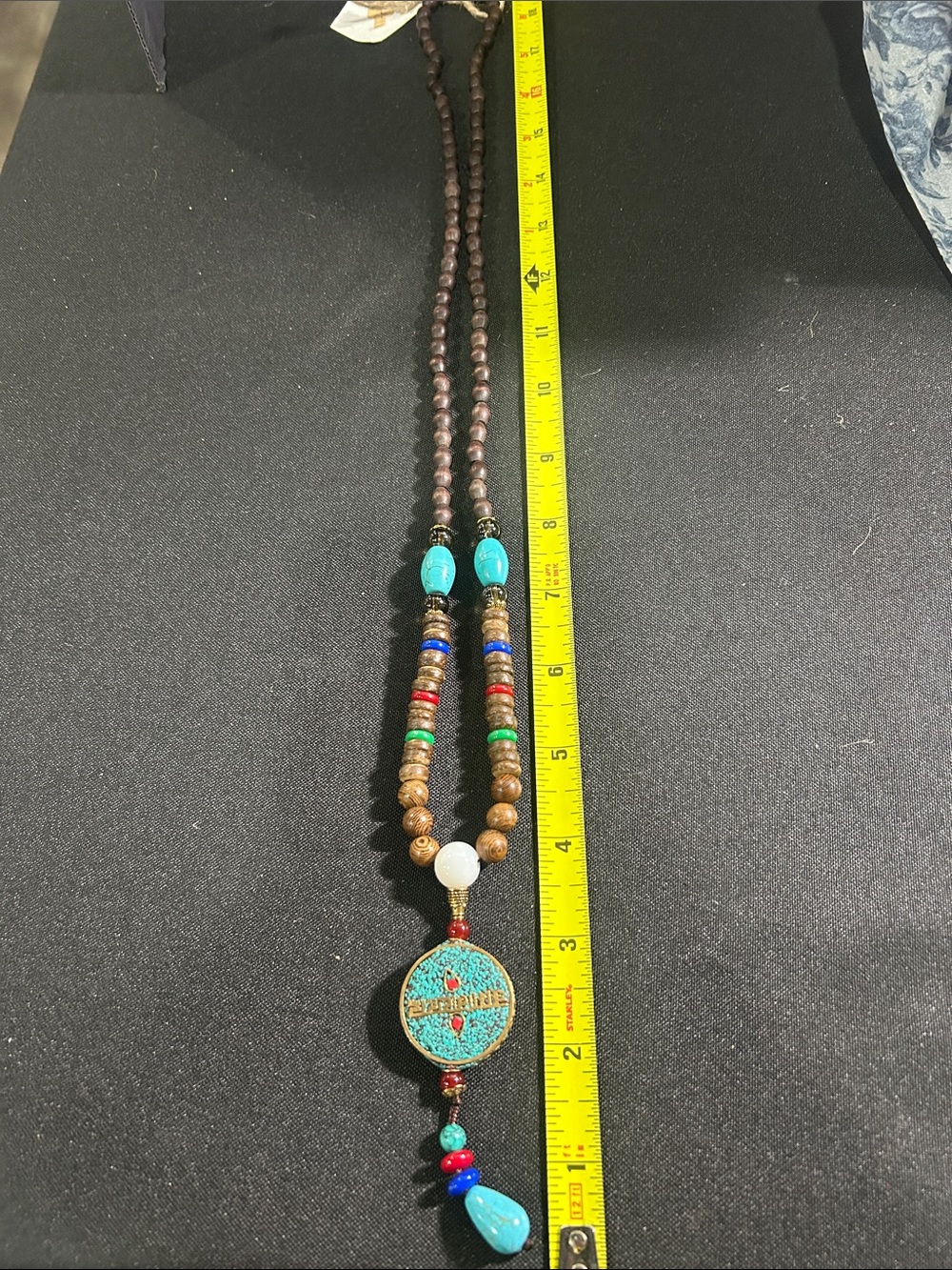 Boho Turquoise Bead Pendant Necklace - Unbranded